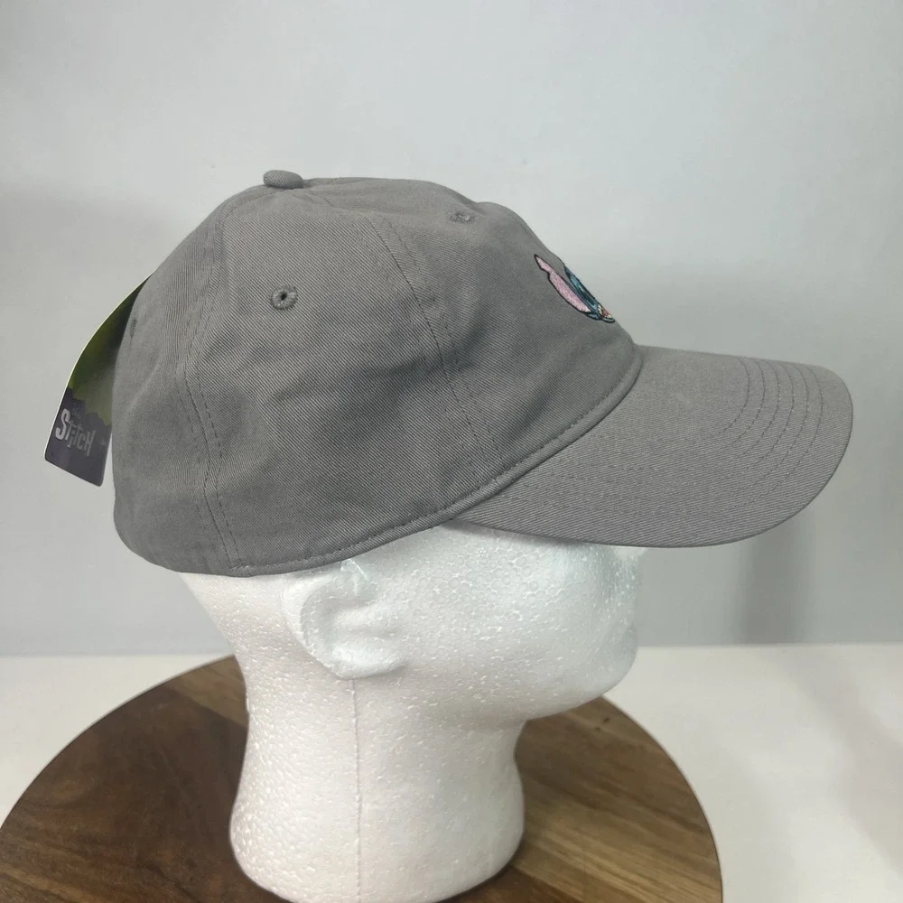 Disney Lilo and Stitch Baseball Hat Ohana Family Grey Adjustable Embroidered NWT